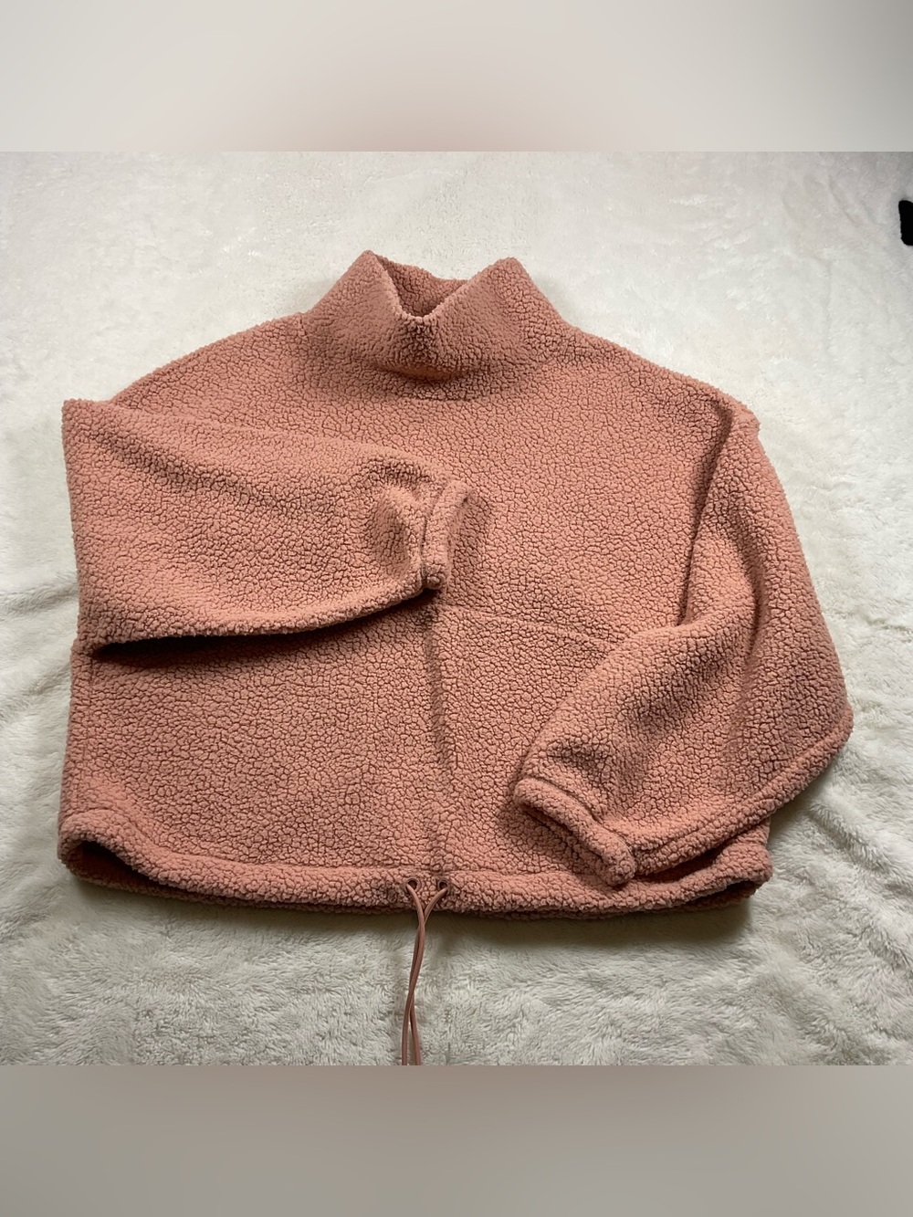 Cozy Women's Taupe Pink XL Sherpa Pullover Jacket
